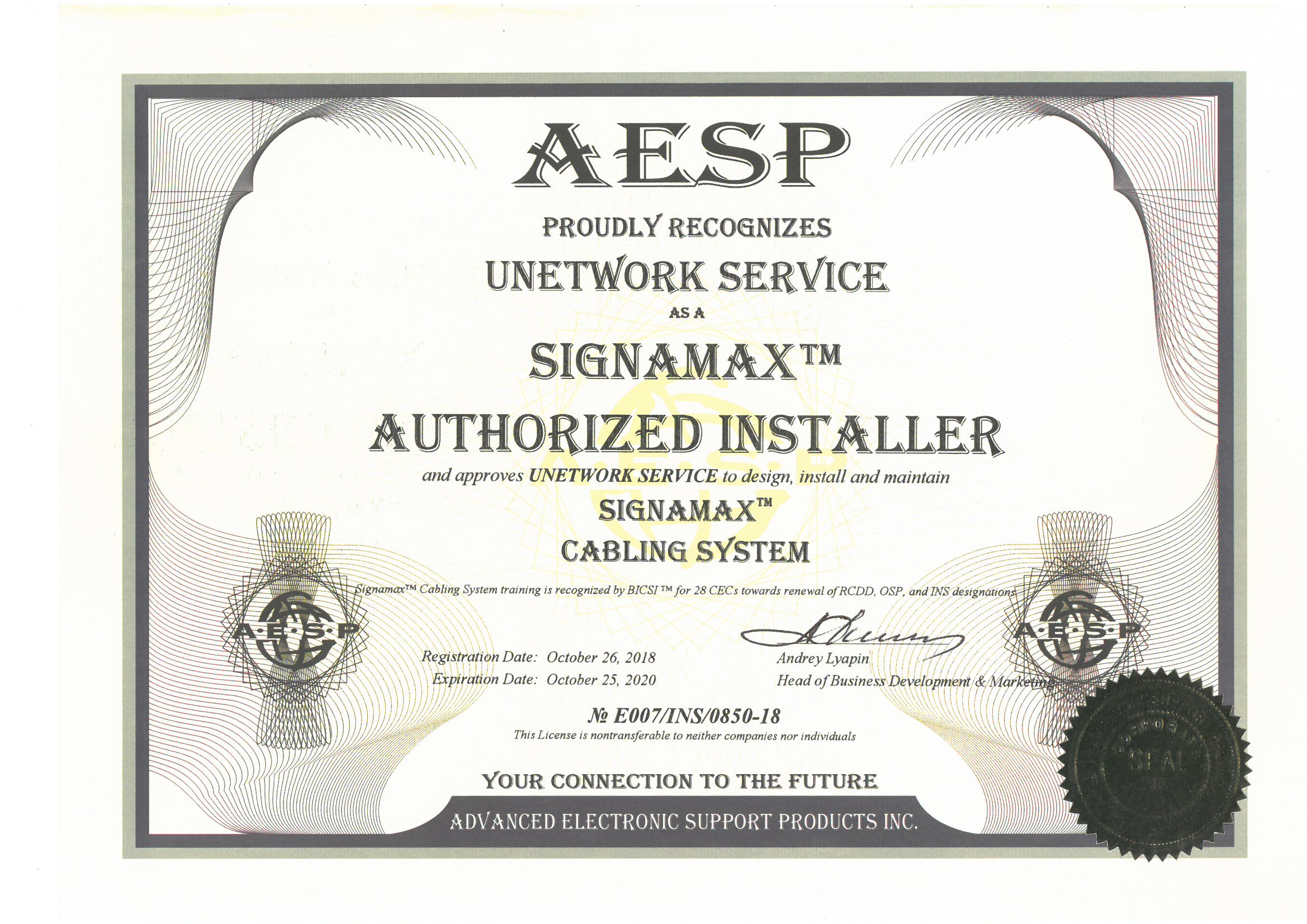 aesp Signamax Certified Installer